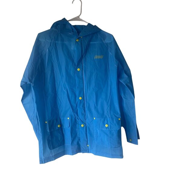 Coleman Youth Boys Size L/XL Blue‎ Rain Waterproof Button Up Jacket - Picture 1 of 9